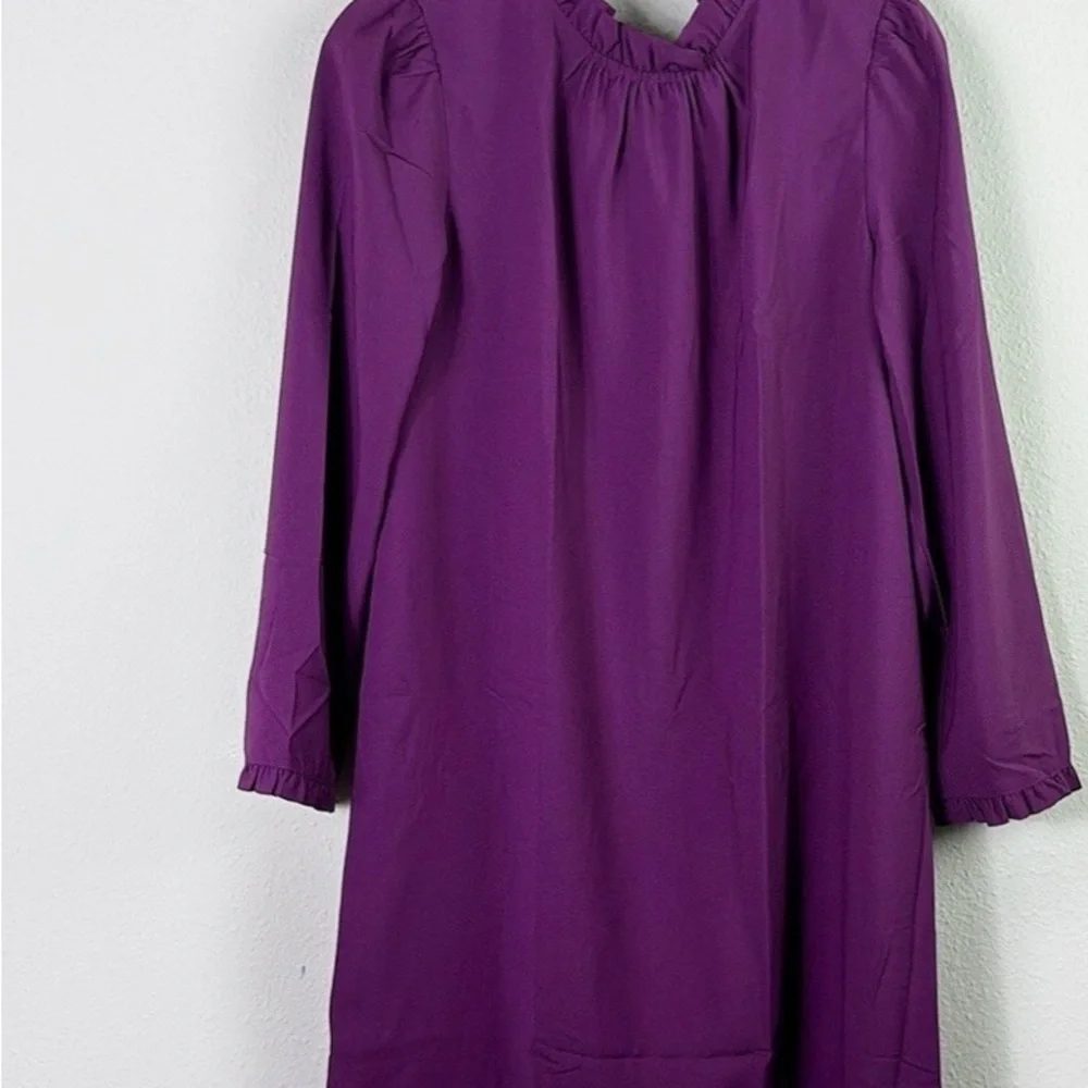 J. Crew Vibrant Purple Long Sleeve Dress